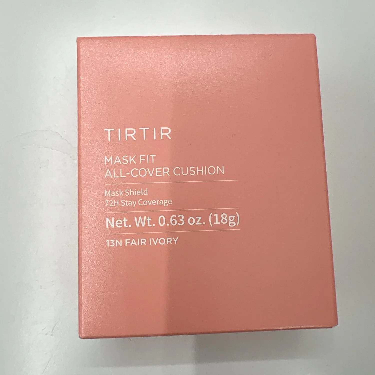 TIRTIR Mask Fit All Cover Pink Cushion Foundation | High coverage, Velvety Matte Finish, Lightweight, Flawless, Corrects Redness, Korean Cushion (#13N Fair Ivory, Full Size, 0.63 Fl Oz)