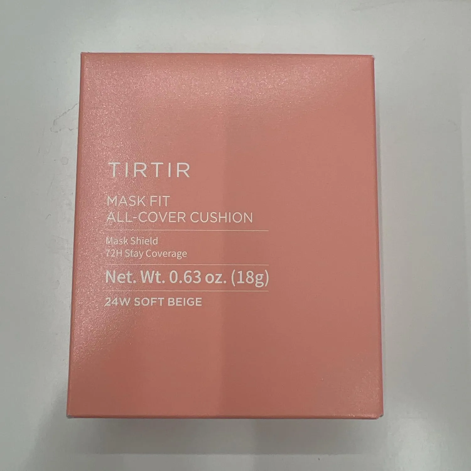 TIRTIR Mask Fit All Cover Pink Cushion Foundation | High coverage, Velvety Matte Finish, Lightweight, Flawless, Corrects Redness, Korean Cushion (#24W Soft Beige, Full Size, 0.63 Fl Oz)