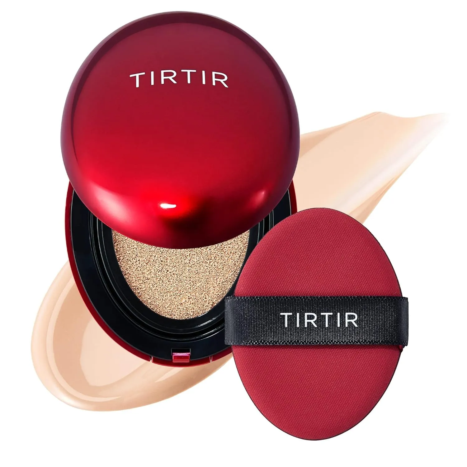 TIRTIR Mask Fit Red Cushion Foundation | Full coverage, Weightless, Skin fit, Satin Glow Finish, Korean Makeup, beauty, Tattoo cover up, Buildable (#17C Porcelain, 0.63 Fl Oz)