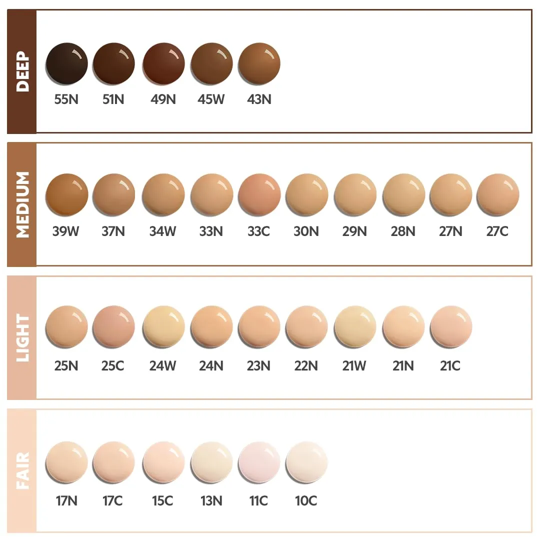 TIRTIR Mask Fit Red FoundationㅣLong Lasting Flawless Coverage, Energy Essence, Lightweight, Hydrating, Pore-Blurring, Breathable Satin Finish, Makeup, Radiant Skin, #33C Hazel, 1.01 Fl Oz