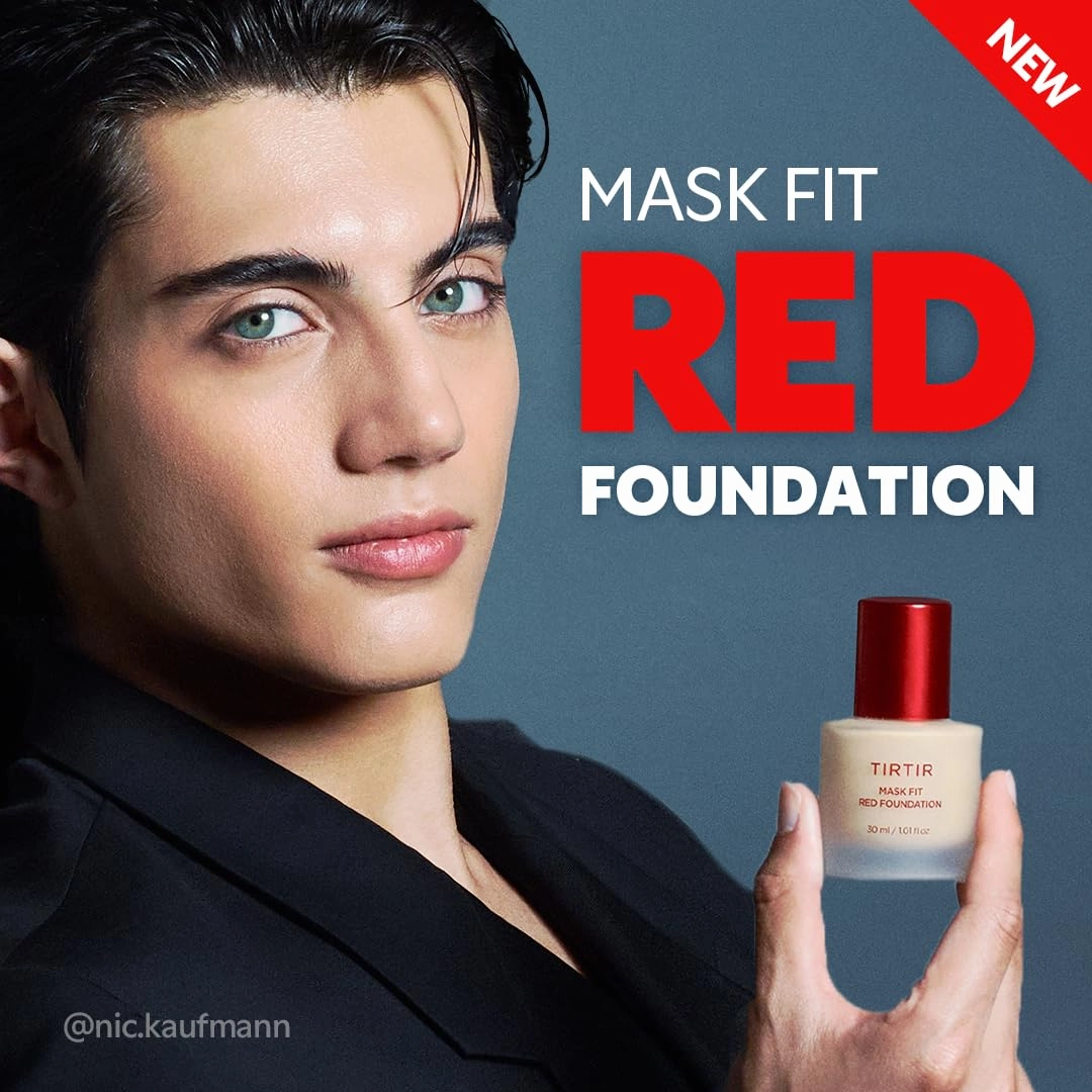 TIRTIR Mask Fit Red FoundationㅣLong Lasting Flawless Coverage, Energy Essence, Lightweight, Hydrating, Pore-Blurring, Breathable Satin Finish, Makeup, Radiant Skin, #17C Porcelain, 1.01 Fl Oz