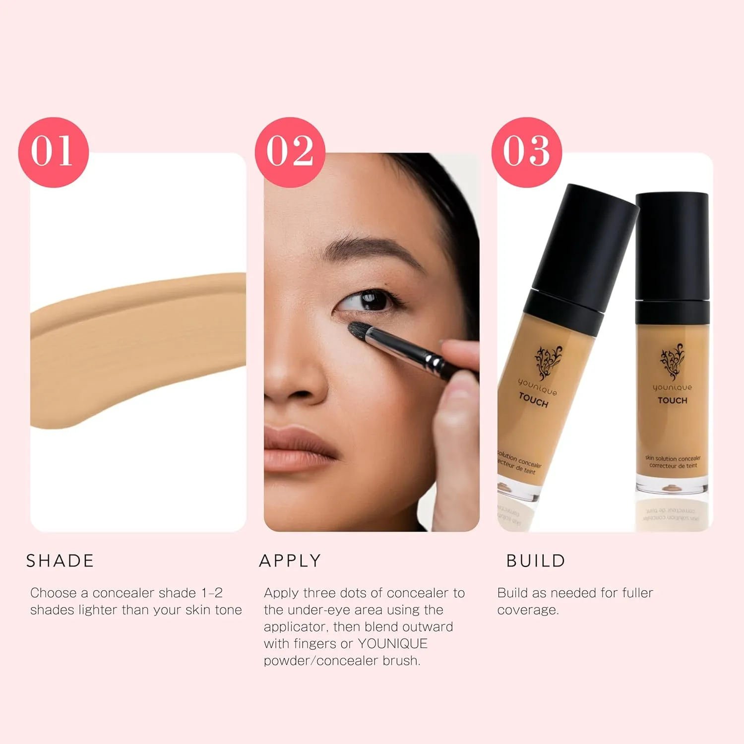 TOUCH Skin Solution Concealer | Velour | Full-Coverage & Long-Lasting Wear | Nourishing Formula with Caffeine, Vitamin E & Hyaluronic Acid | Seamless Matte Finish