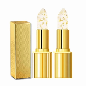 Transferproof Color Changing Lipstick, Color Changing Lipstick Gold Foil for Women, Long Lasting 24 Hours Moisturizing Glossy Shine Lip Gloss, Deep Nourishment (2pcs)