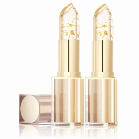 Transferproof Color Changing Lipstick, Color Changing Lipstick Gold Foil For Women, Ph Moisturizing Glossy Shine Lip Gloss Long Lasting (2pcs)