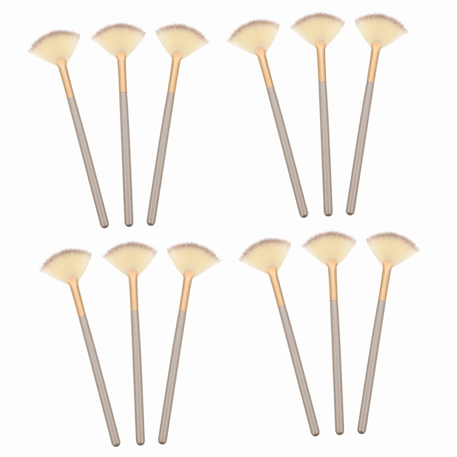 Travel Fan Travel Makeup Face Makeup 12pcs Fan Makeup Cosmetic Blush Brush Slim Soft Facial Face Highlighter Face Highlighter Facial Tools