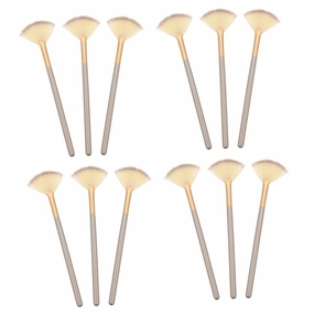 Travel Fan Travel Makeup Face Makeup 12pcs Fan Makeup Cosmetic Blush Brush Slim Soft Facial Face Highlighter Face Highlighter Facial Tools