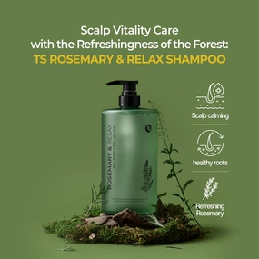 TS Rosemary & Relax Shampoo (1000mg) Hydrating & Calming | Natural Ingredients | Sulfate-Free | Korean Shampoo