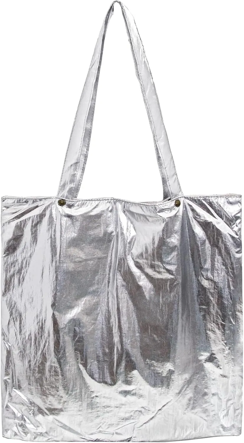 Ulisty Women Imitation Tinfoil Design Tote Bag Shoulder Bag Casual Handbag Daily Bag