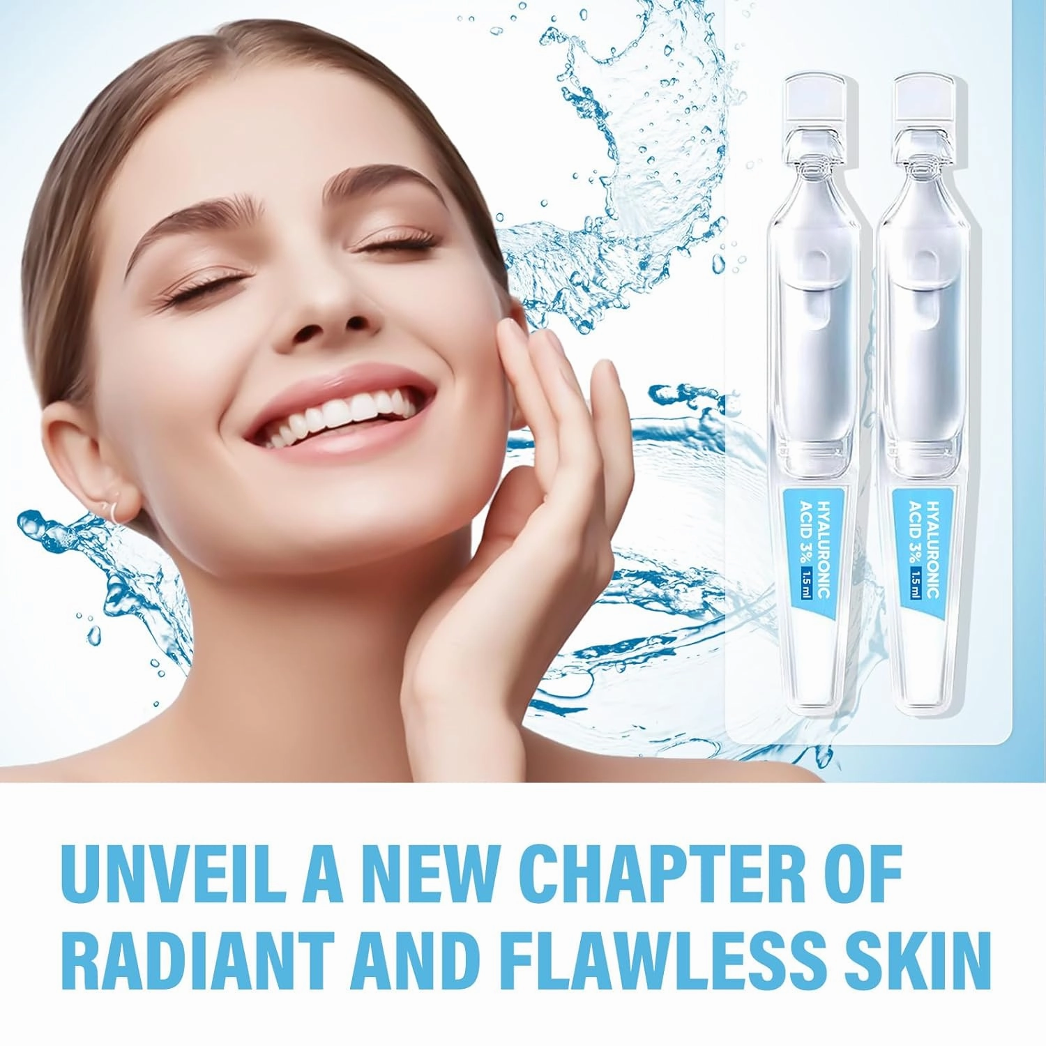 UltraHydrating Serum,3% Hyaluronic Acid Smoother Skin,Pre-makeup SkinCare,Anti-Aging serum for face, Single-Use Vials Skincare