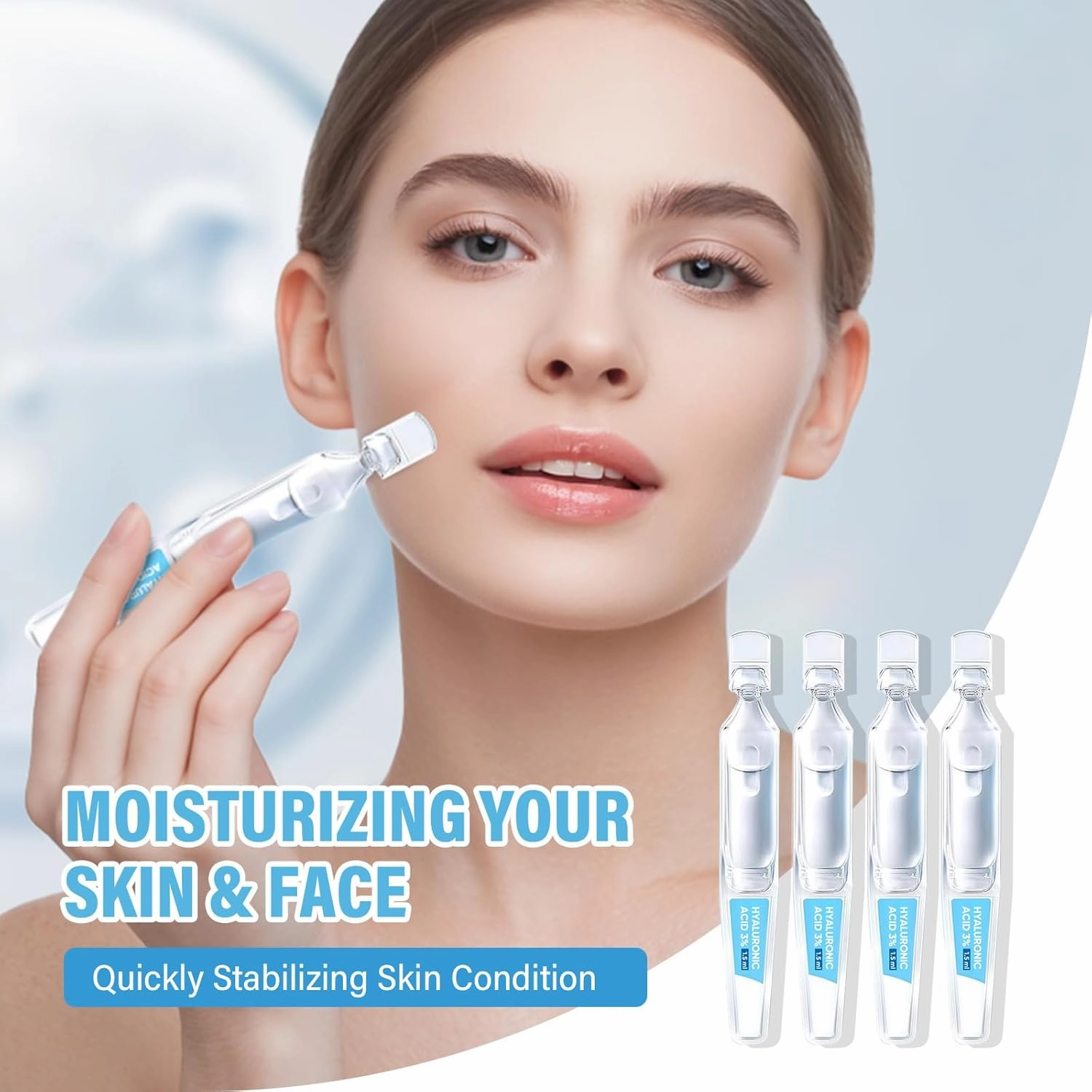 UltraHydrating Serum,3% Hyaluronic Acid Smoother Skin,Pre-makeup SkinCare,Anti-Aging serum for face, Single-Use Vials Skincare