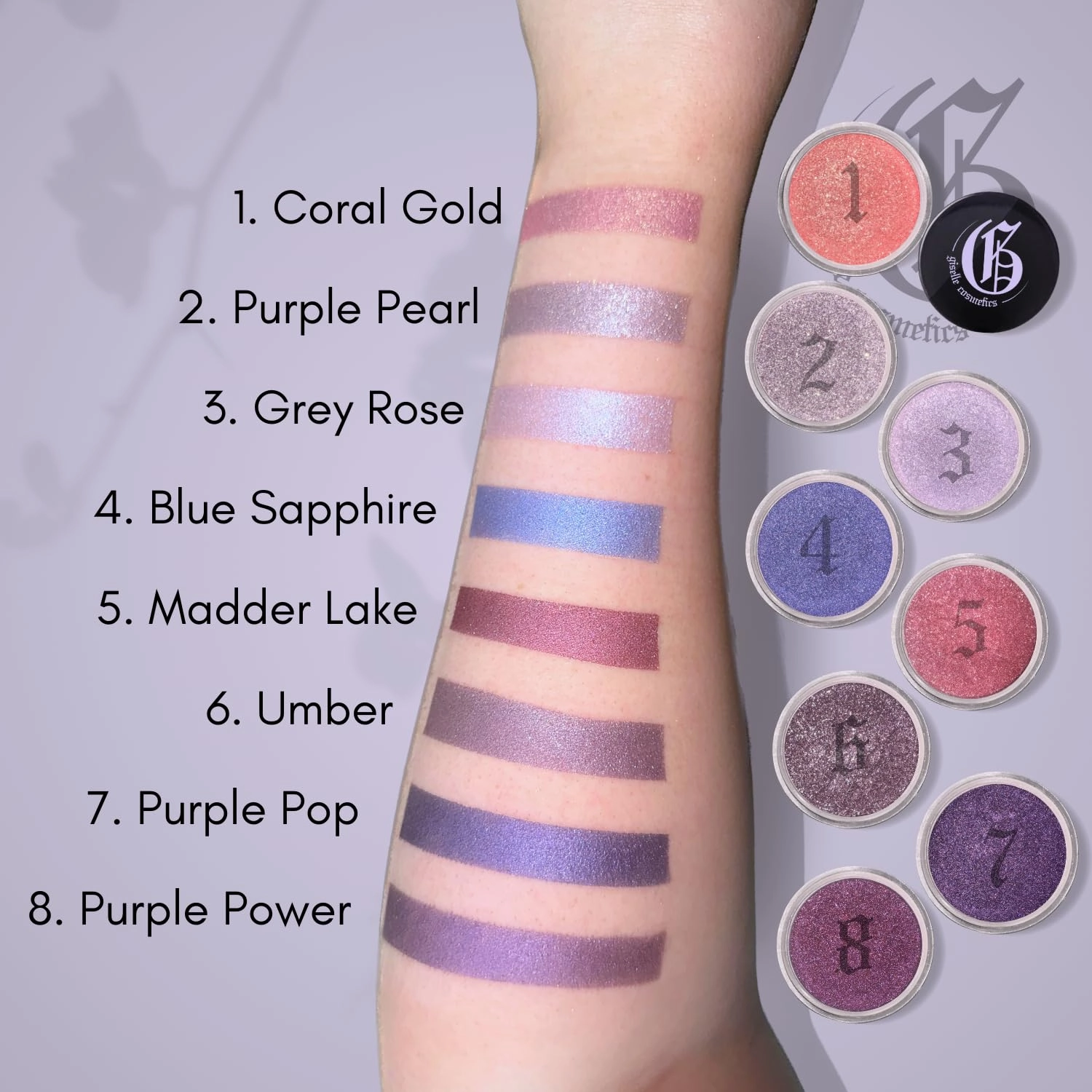 Umber: Eye Makeup Palette with Eye Shadow, Glitter Highlighter Makeup, Organic Eyeshadow, Colorful Eye Shadow Palette Makeup, Loose Powder, Purple & Pink Eyeshadow Options