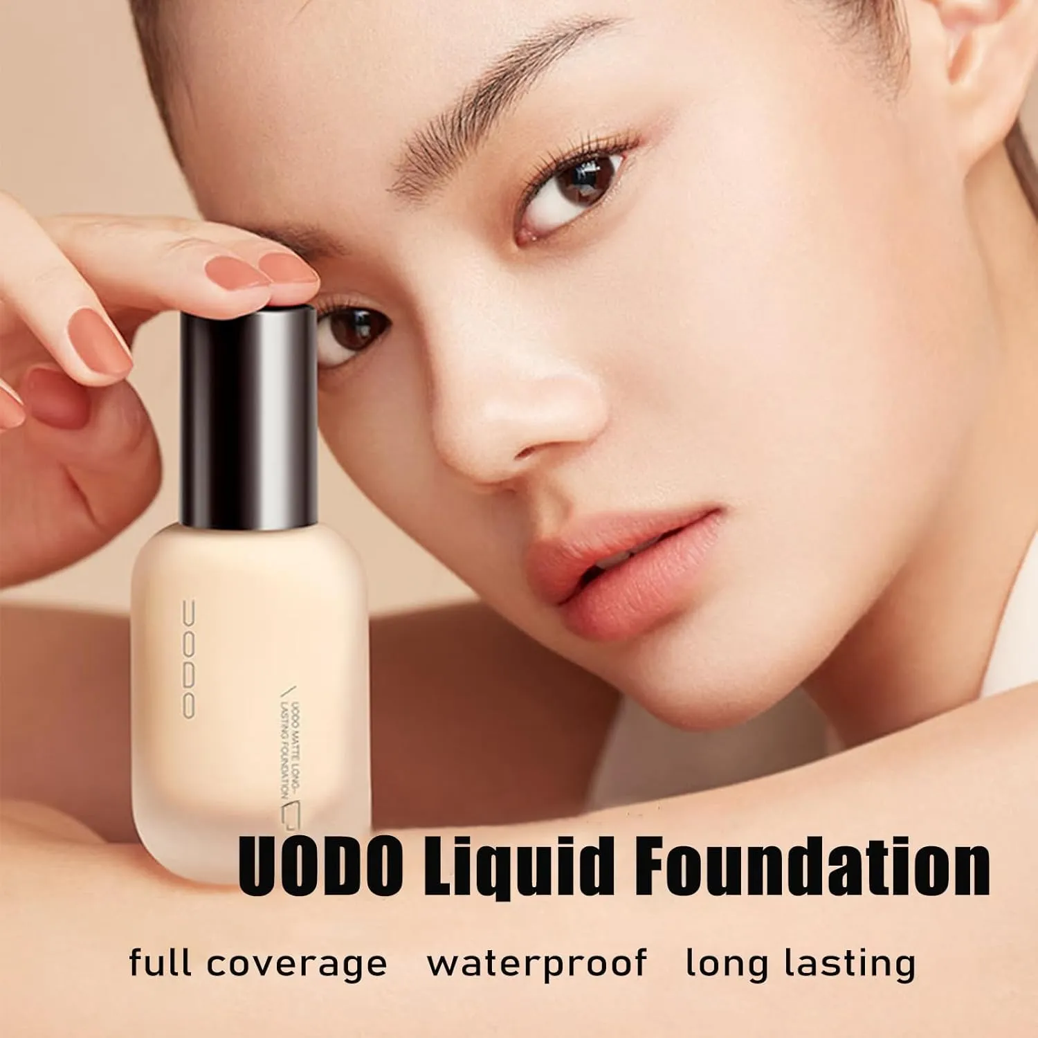 UODO Liquid Foundation - UODO Moisturizing Light Foundation/UODO Matte Long Lasting Foundation, UODO Foundation, Invisible Foundation Makeup Uodo, Uodo Maquillaje (Matte C01 White)