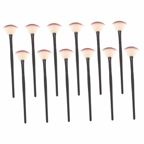 Vaguelly 12Pcs Fan Shaped Facial Mask Applicator Brushes Soft Bristle Face Beauty Brushes for Gel Masks Salon Use