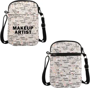 VAMSII Beautician Appreciation Gift Makeup Artist Words Crossbody Bag Esthetician Cosmetologist Travel Bag Beauty Artist Gift