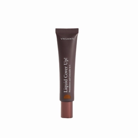 VASANTI Oil-Free Foundation & Concealer in 1 - Liquid Cover-Up (V10) Full Coverage Lightweight Long Lasting Paraben-Free Leaves Skin Glowing and Radiant