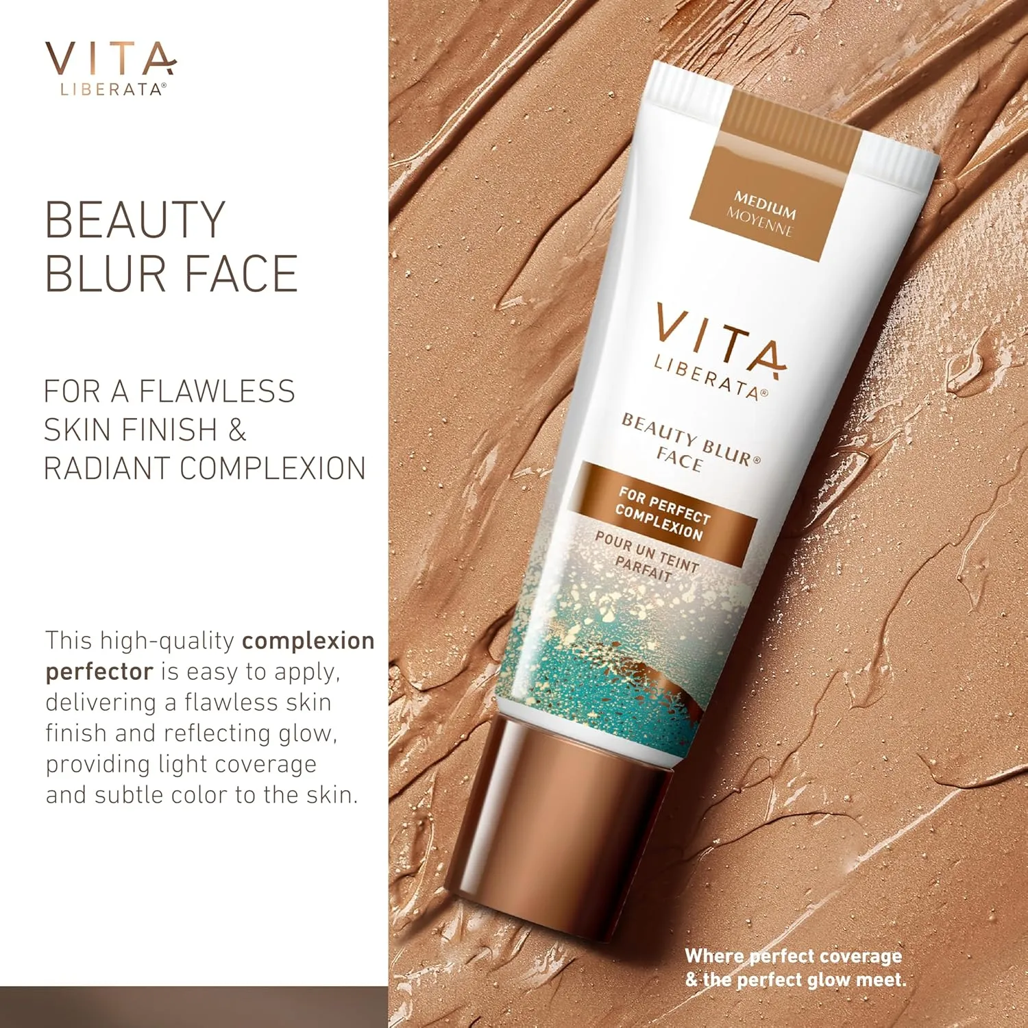 Vita Liberata Beauty Blur Face, CC Cream, Flawless Complexion, Radiant Glow, Evens Skin Tone, Full Coverage Foundation, Hydrating & Customizable, New Packaging