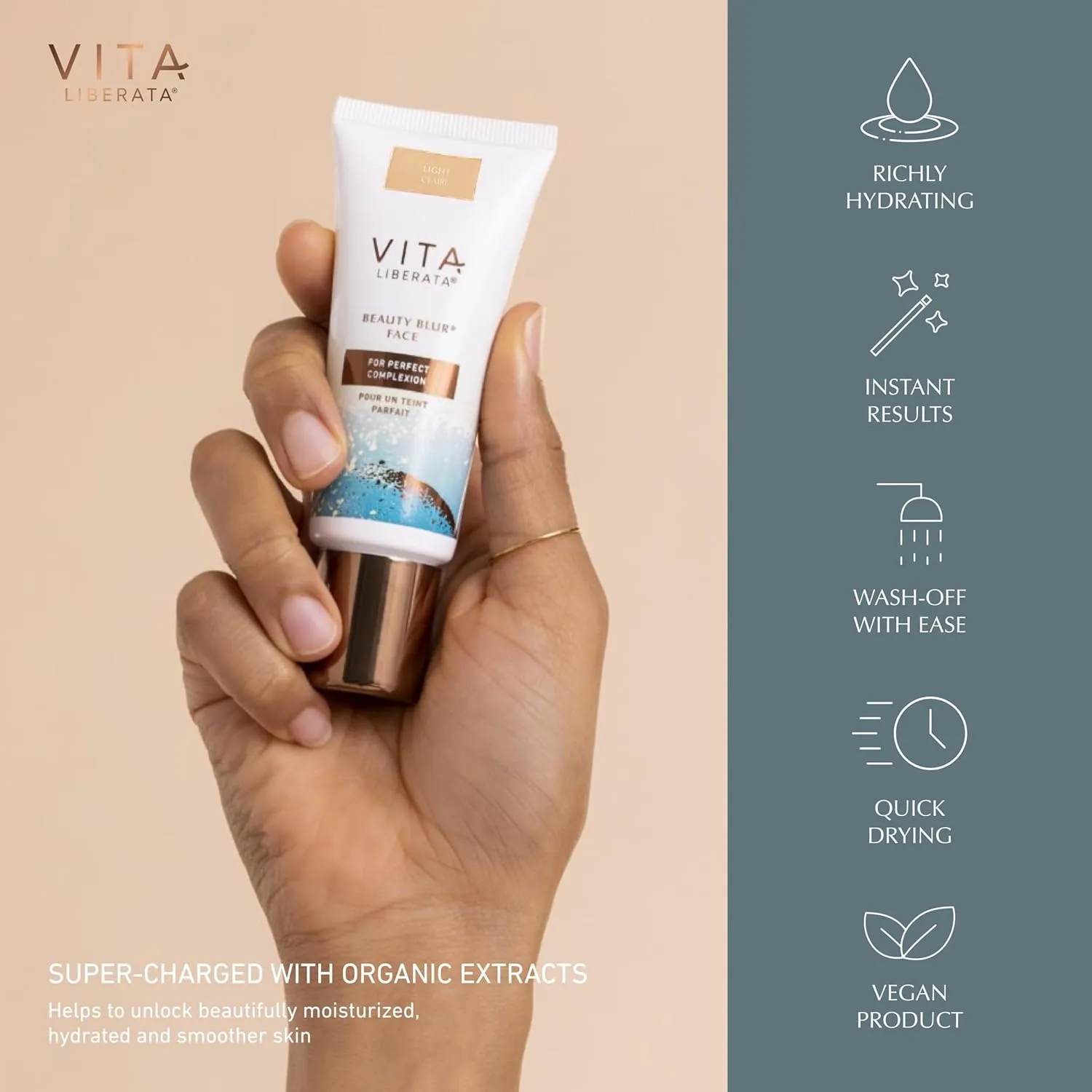 Vita Liberata Beauty Blur Face, CC Cream, Flawless Complexion, Radiant Glow, Evens Skin Tone, Full Coverage Foundation, Hydrating & Customizable, New Packaging