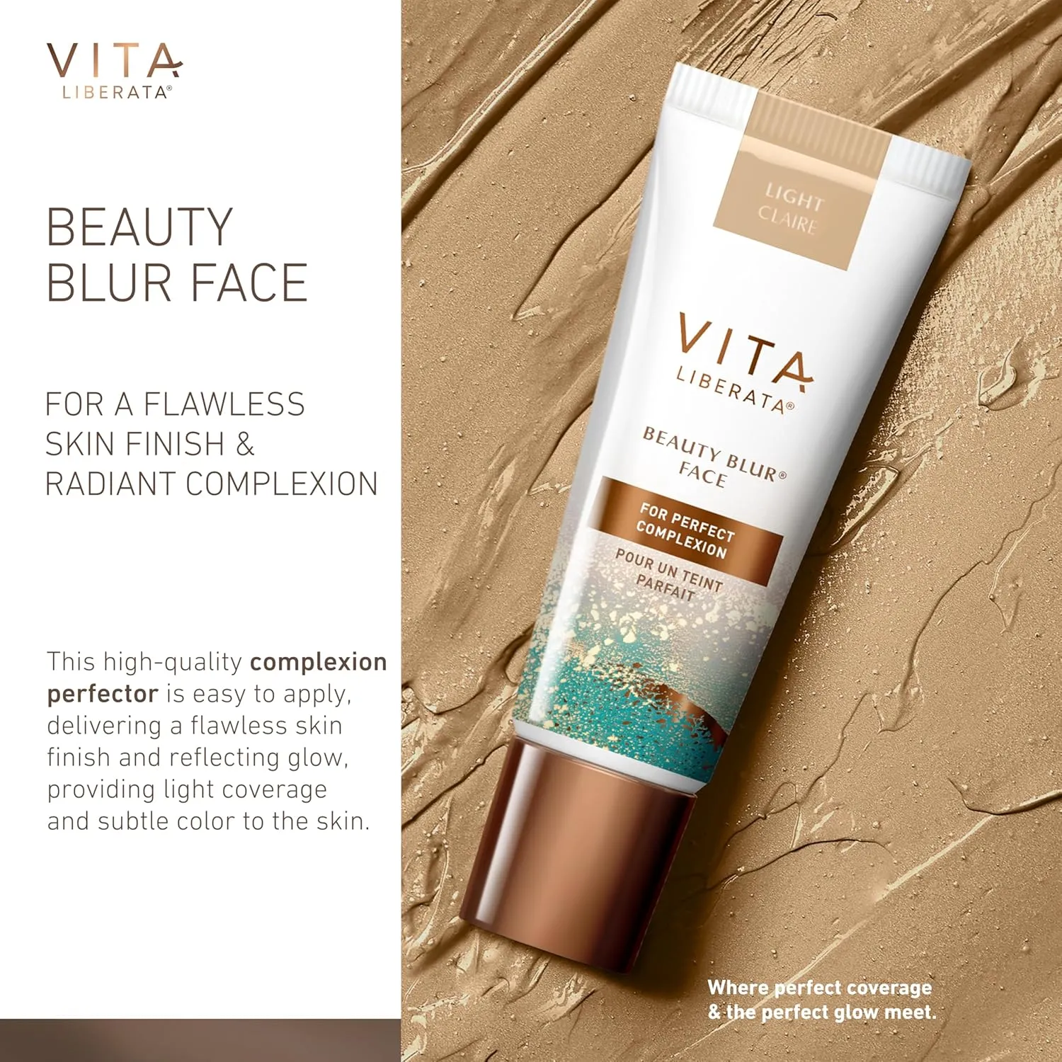 Vita Liberata Beauty Blur Face, CC Cream, Flawless Complexion, Radiant Glow, Evens Skin Tone, Full Coverage Foundation, Hydrating & Customizable, New Packaging