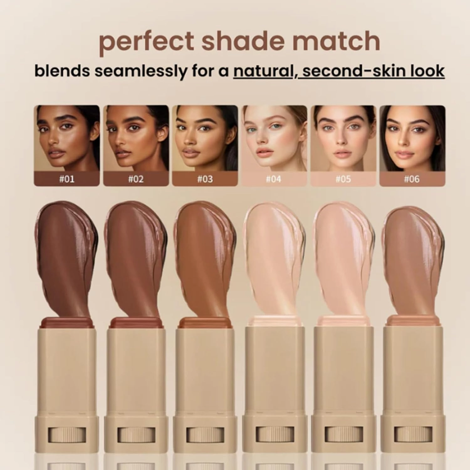 Vitaliq Skin Tint, Splendor Serum Boosted Skin Tint Balm, Korea Oasena Skin Tint Balm, Foundation Stick Beauty Serum Boosted Skin Tint, For Brightens, Hydrates, Natural Finish Makeup (#05 06)