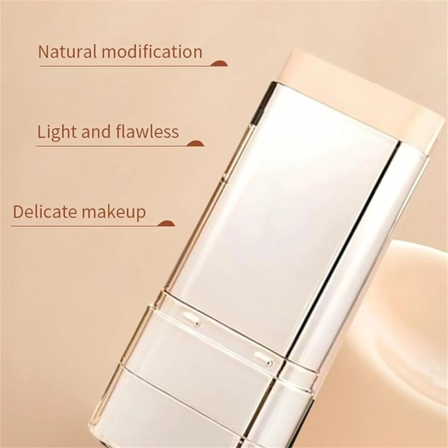 Vivien Beauty Foundation Stick, Vivien Beauty 2 in 1 Foundation Stick, Serum Boosted Skin Tint Balm with Brush, Brightens, Hydrates, Natural Finish Makeup (Natural color, 1 Fl Oz (Pack of 1))
