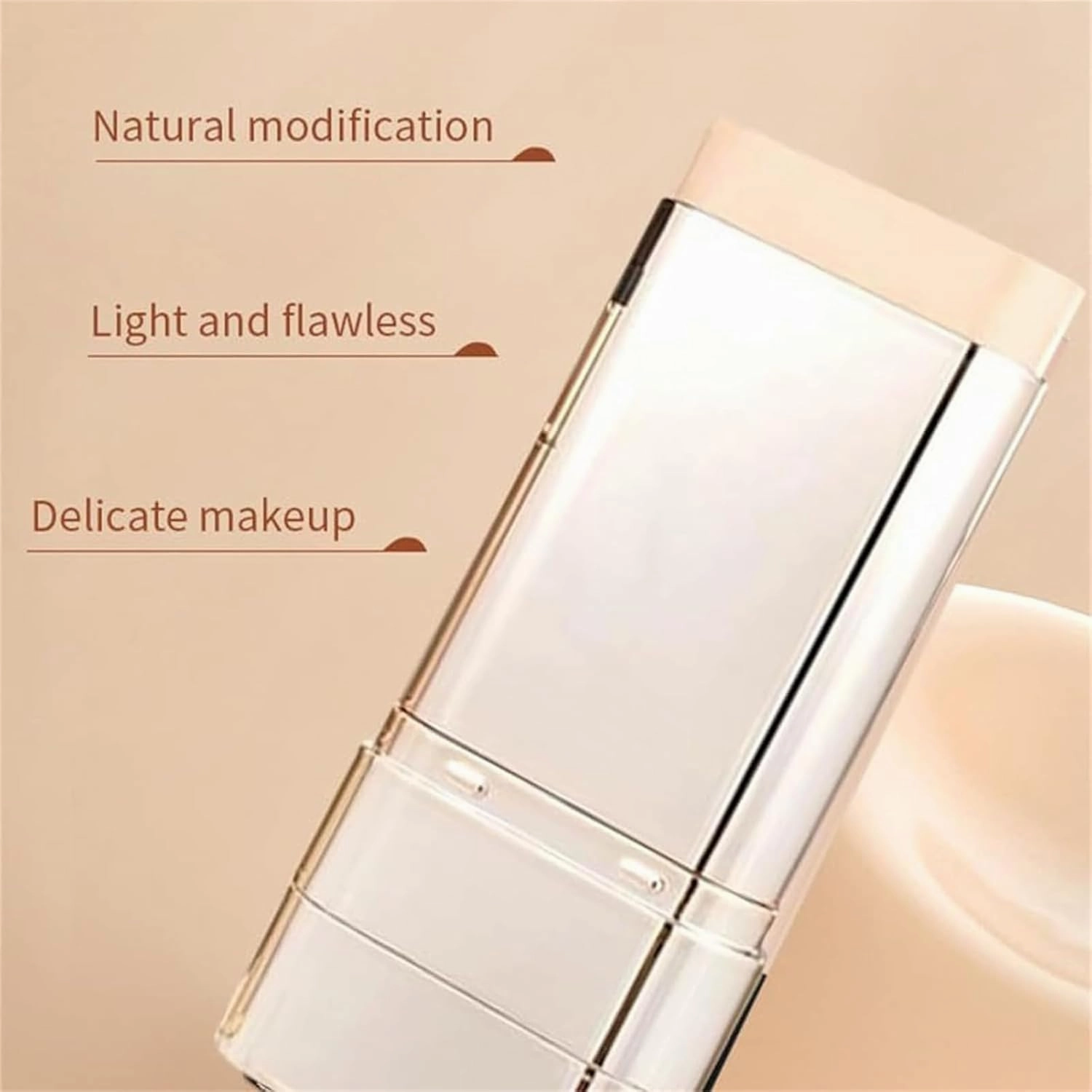 Vivien Beauty Foundation Stick, Vivien Beauty 2 in 1 Foundation Stick, Serum Boosted Skin Tint Balm with Brush, Brightens, Hydrates, Natural Finish Makeup (Skin color, 1 Fl Oz (Pack of 1))