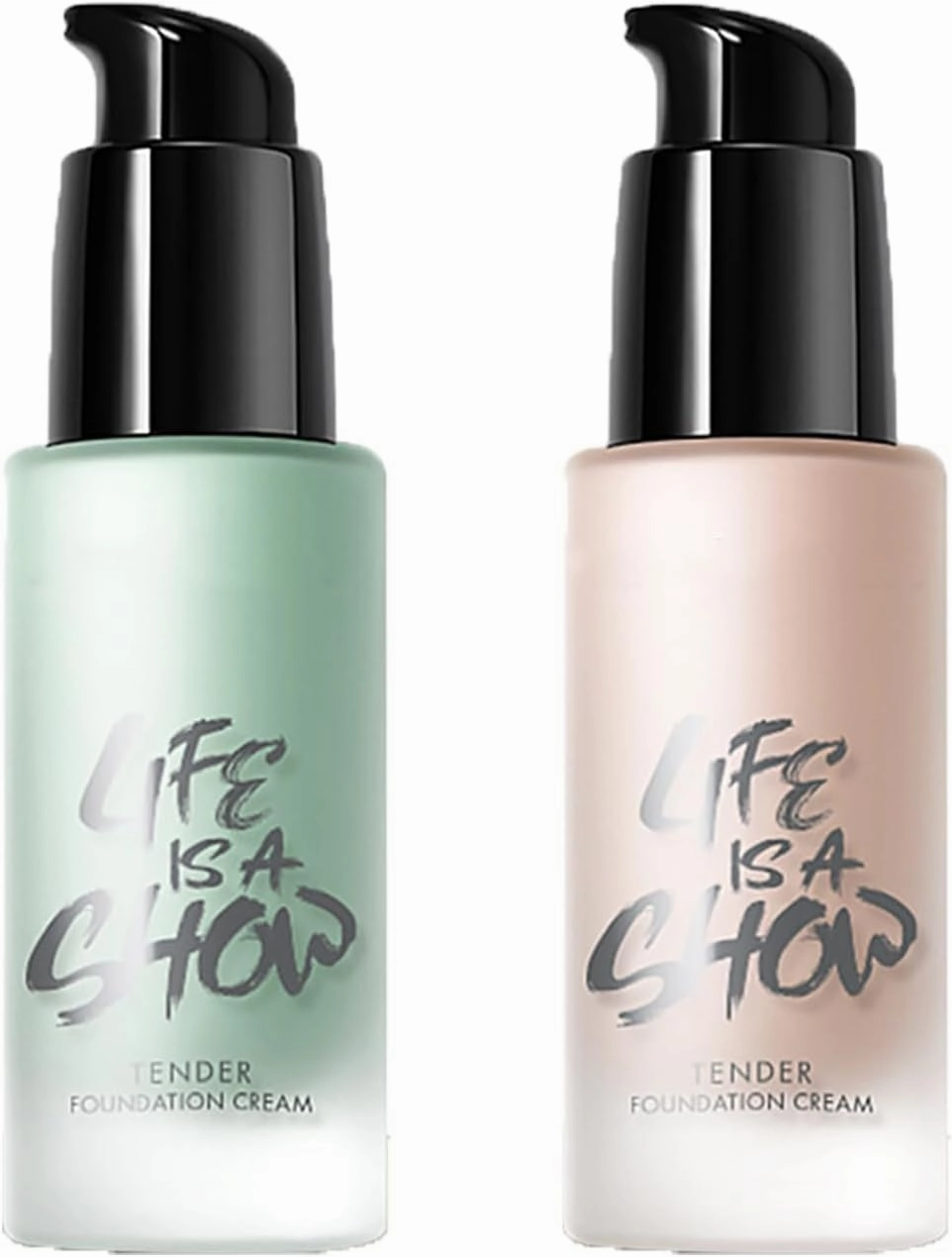 Water-Bursting Makeup Cream, Hydrating Beauty Face Cream, Waterproof Primer Face Makeup Pore Minimizer, Concealer Lasting Nude Makeup, Three-in-One Makeup Primer Cream. (Green&Pink)