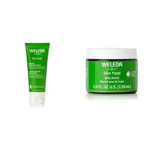 Weleda Skin Food Original Ultra-Rich Body Cream 2.5 Fluid Ounce & Skin Food Body Butter 5 Fluid Ounce, Sustainable Glass Jar, Plant Rich Hydrating Moisturizer