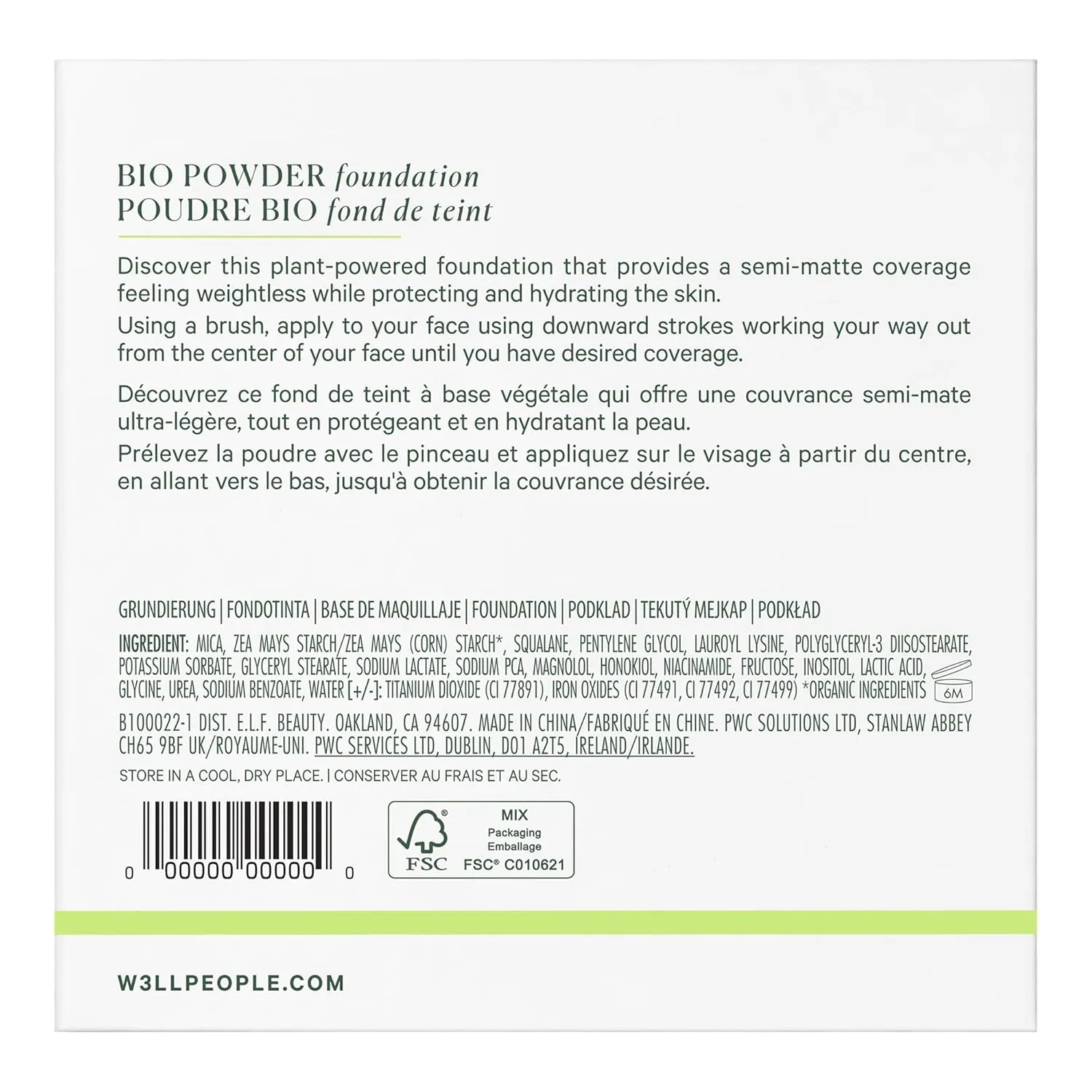 Well People Bio Powder Foundation, Lightweight & Hydrating Foundation For Perfecting & Smoothing Skin, Semi-Matte Finish, Vegan & Cruelty-free, 4N