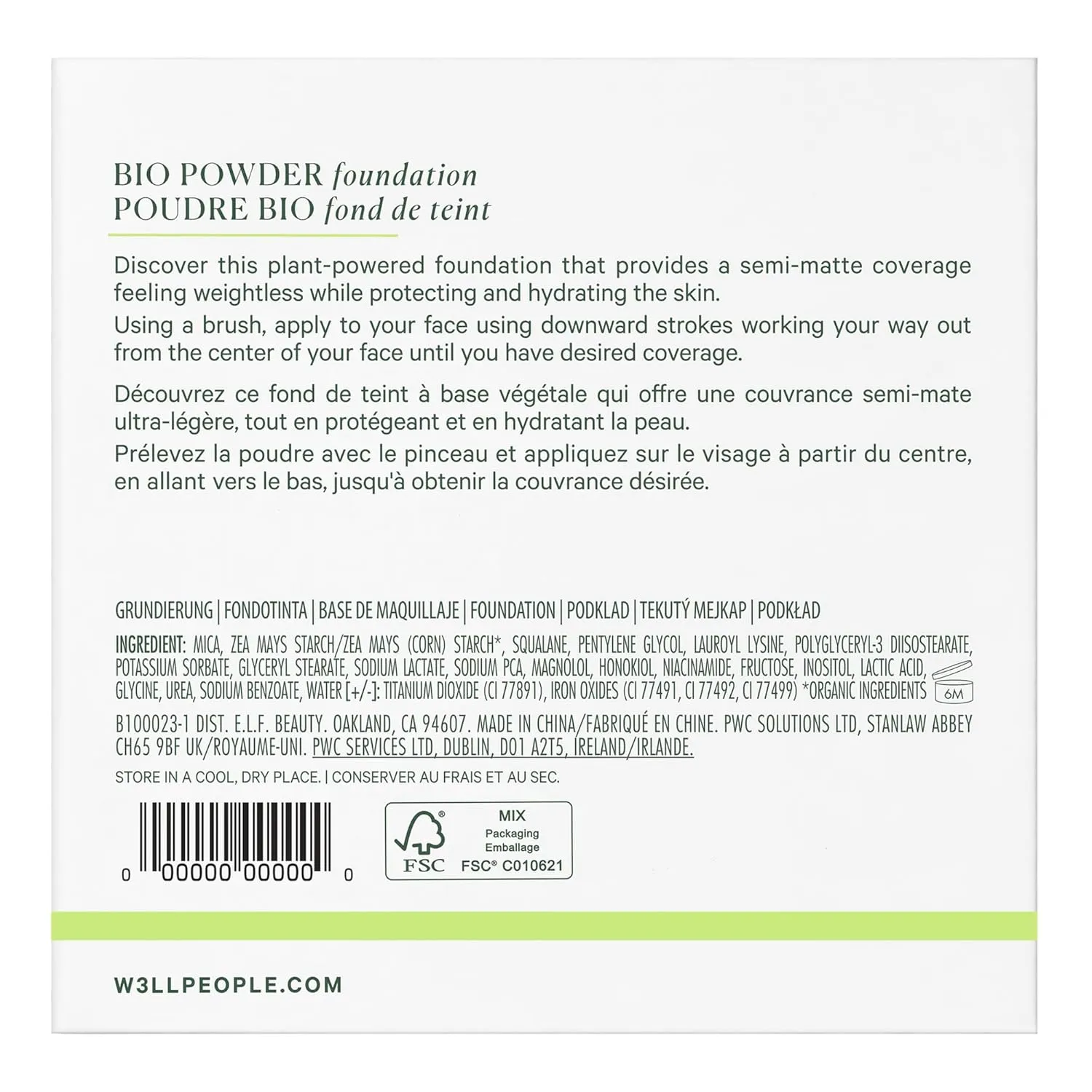 Well People Bio Powder Foundation, Lightweight & Hydrating Foundation For Perfecting & Smoothing Skin, Semi-Matte Finish, Vegan & Cruelty-free, 5C