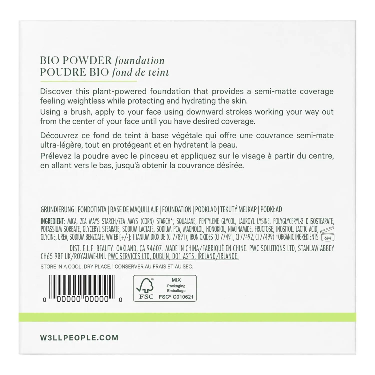 Well People Bio Powder Foundation, Lightweight & Hydrating Foundation For Perfecting & Smoothing Skin, Semi-Matte Finish, Vegan & Cruelty-free,10N