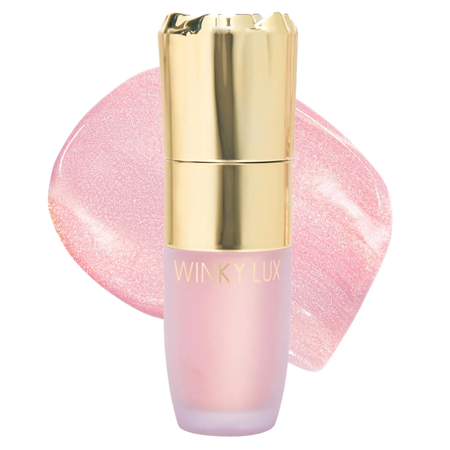 Winky Lux Cheeky Rose Liquid Highlighter, Gel Cream Highlighter with Blendable Buildable Pigment, Long-Lasting Weightless Finish, Pink Opal