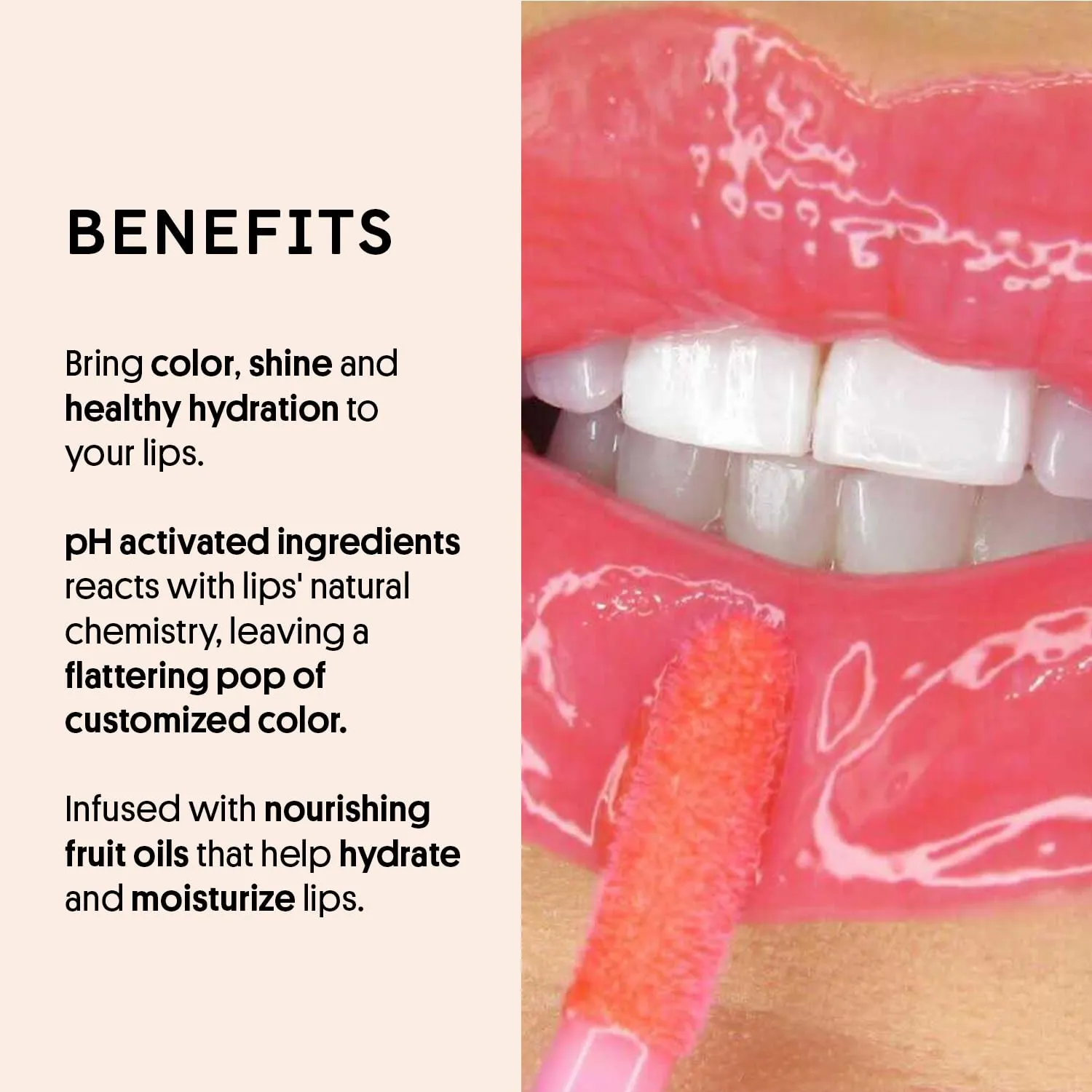 Winky Lux Fruity Gloss pH Lip Stain, Non Sticky Lip Gloss, Tinted Lip Oil, Lip Lacquer, Yummy Fruit Lipgloss, Jojoba Oil for Hydration & Shine, Grapefruit