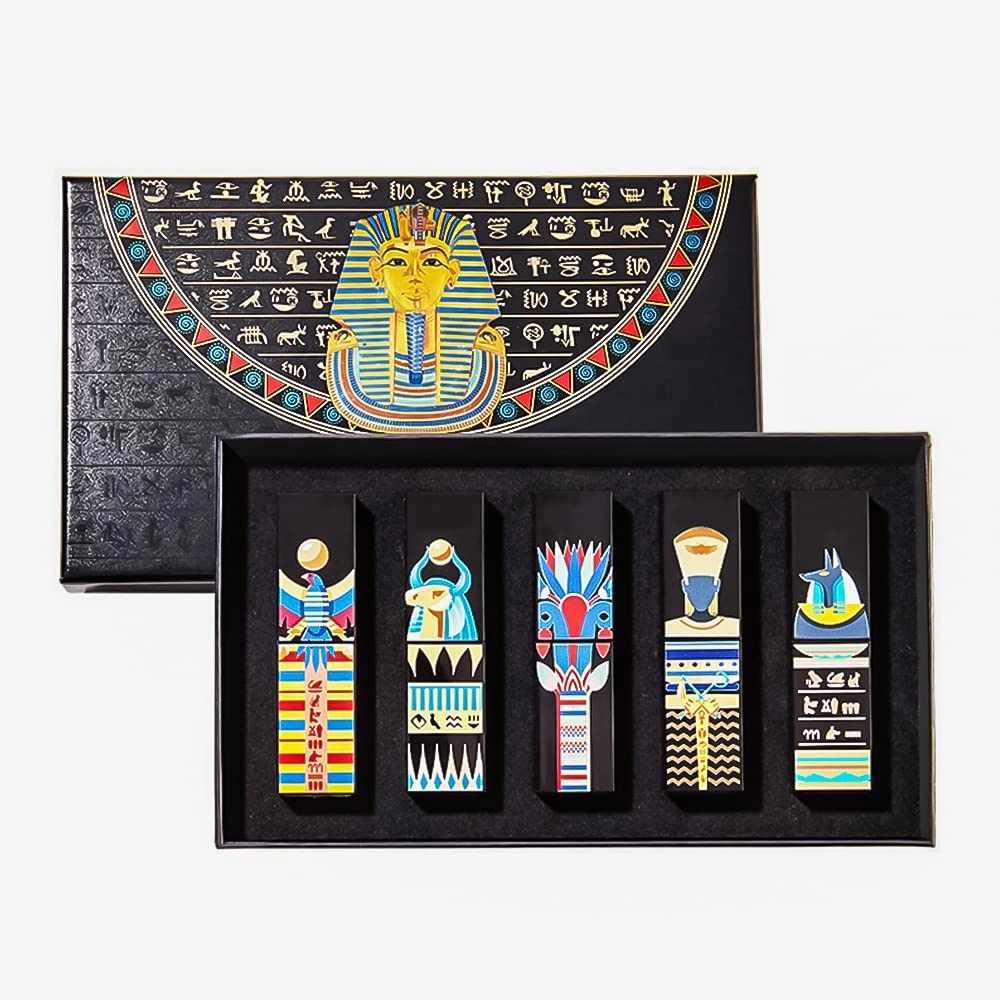 Xaena 5 Colors Matte Lipstick The British Museum Egypt Series Color Changing Lipstick Luxury Satin Lipstick Long-Lasting Vegan Cruelty-Free Temperature Color Change Lip Gloss