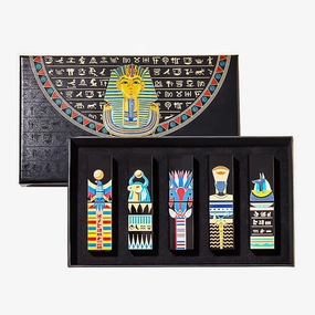 Xaena 5 Colors Matte Lipstick The British Museum Egypt Series Color Changing Lipstick Luxury Satin Lipstick Long-Lasting Vegan Cruelty-Free Temperature Color Change Lip Gloss