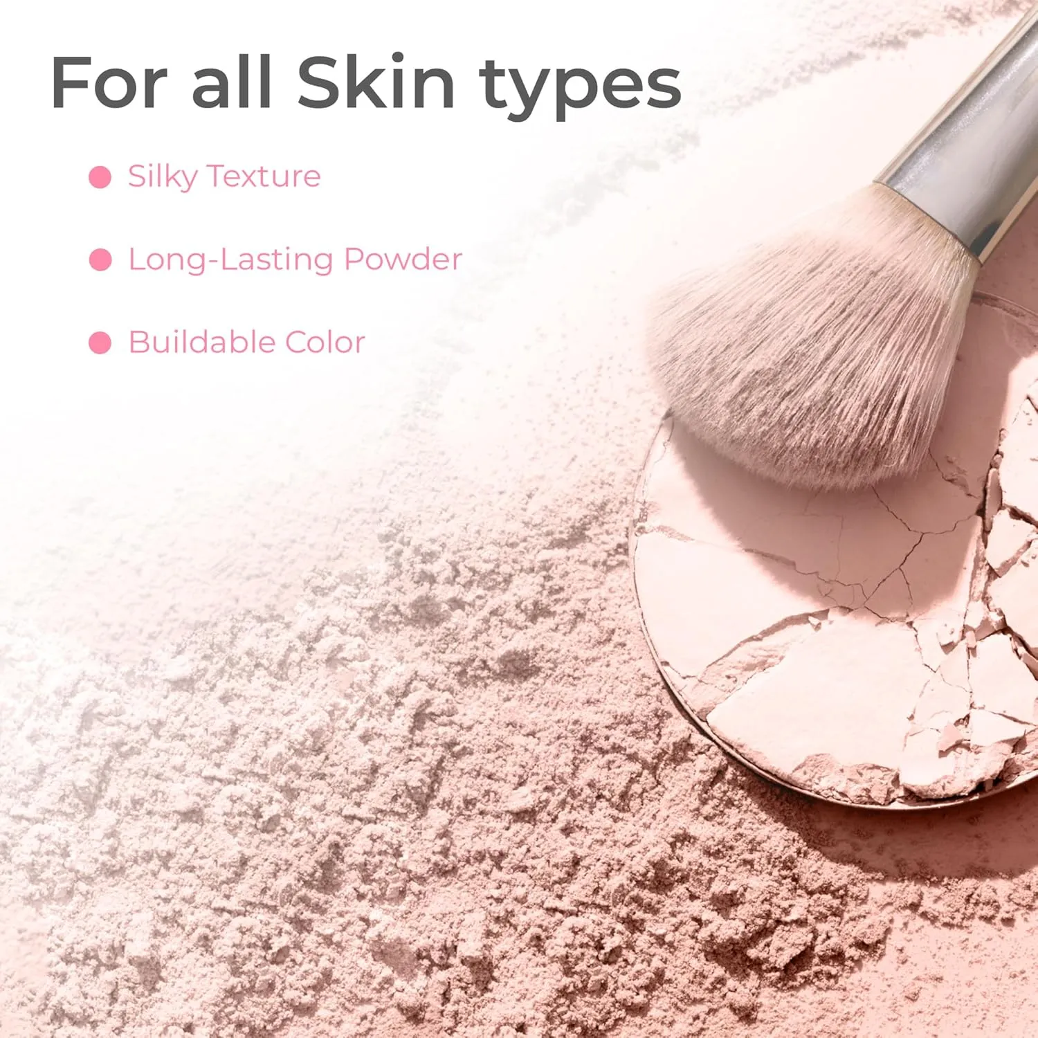 XXL KIT w/Brush & CASE (Warm Neutral Shade-Most Popular) Full Size Mineral Makeup Set Bare Skin Powder Foundation Cover