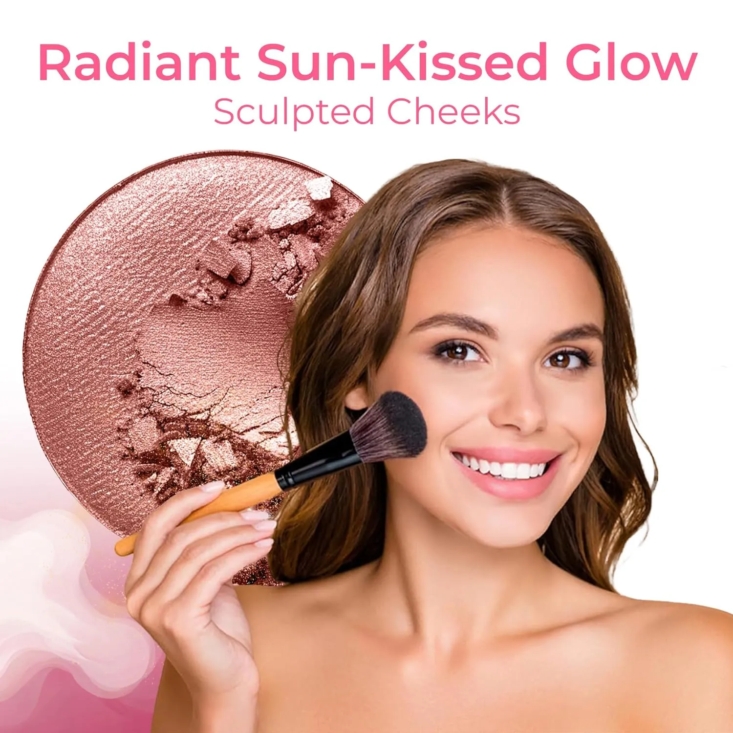 XXL KIT w/Brush & CASE (Warm Neutral Shade-Most Popular) Full Size Mineral Makeup Set Bare Skin Powder Foundation Cover