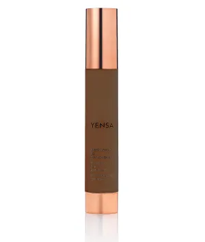 YENSA Serum Foundation Makeup - Super Silk Full Coverage Foundation Enriched with Peptides, Vitamin C & Ferulic Acid to Help Reduce Fine Lines, Wrinkles & Dark Circles - Deep 3 (1 oz)