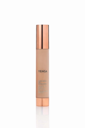 YENSA Serum Foundation Makeup - Super Silk Full Coverage Foundation Enriched with Peptides, Vitamin C & Ferulic Acid to Help Reduce Fine Lines, Wrinkles & Dark Circles - Tan 2 (1 oz)