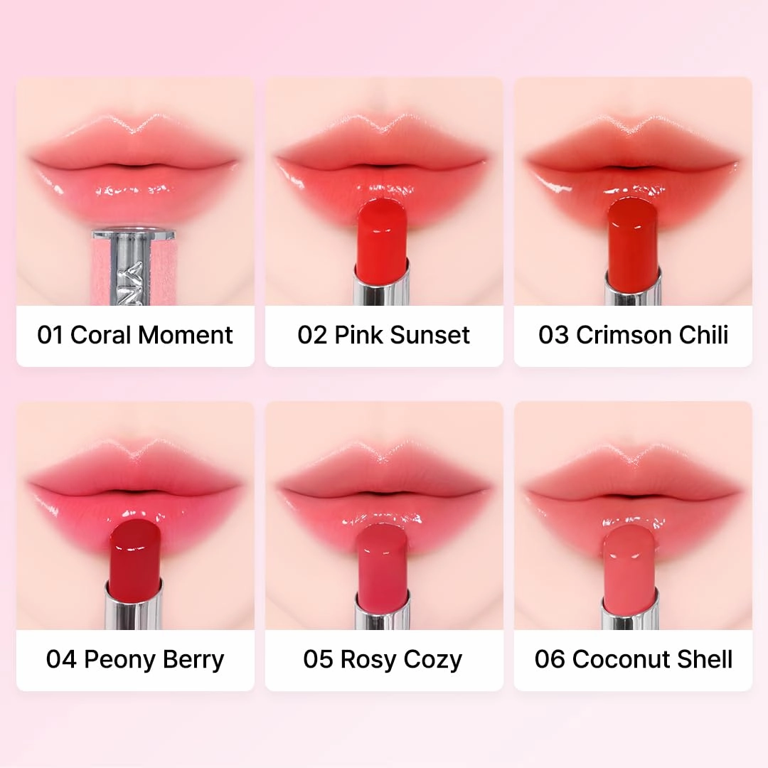 YNM Candy Gloss Balm (06 COCONUT SHELL, 3g) ( 9 colors) K-beauty, Tinted, Color Lipstick Balm, Glossy, Moisture, korean, Jelly lips, Non-Sticky and Long-lasting