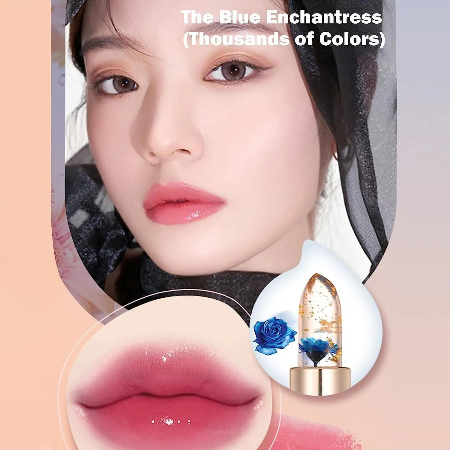 Yulyoie 2PCS Color Changing Lipstick, Crystal Jelly Flower Lipstick, Long-lasting Moisturizing, High-Glossy Finish, 2Color