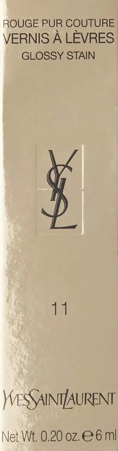 Yves Saint Laurent lipstick Rouge Pur Couture Vernis a Levres Glossy Stain, Rouge Gouache, 0.2 Ounce,C-YS-580-48